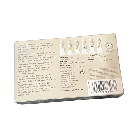 Winsor & Newton Designers' Gouache Primary Color 6-Tube Paint Set, 14ml - Picture 5 of 6